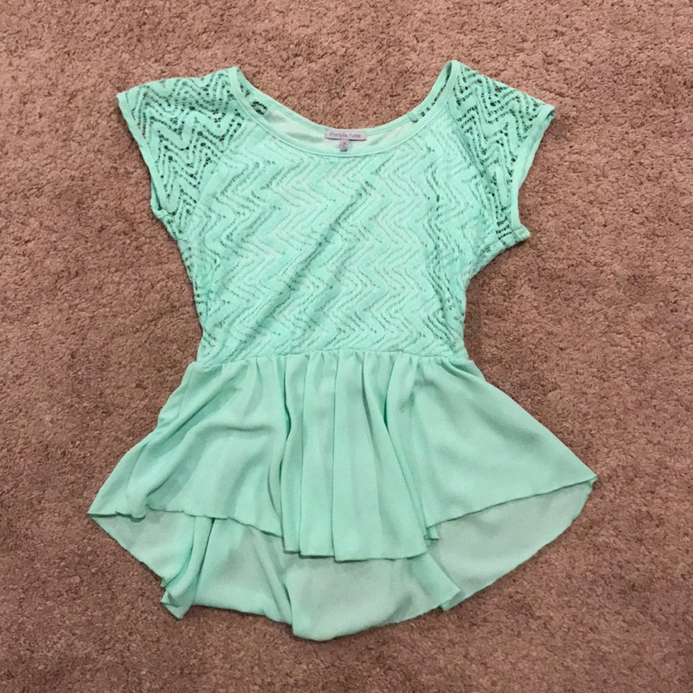 Mint green peplum top